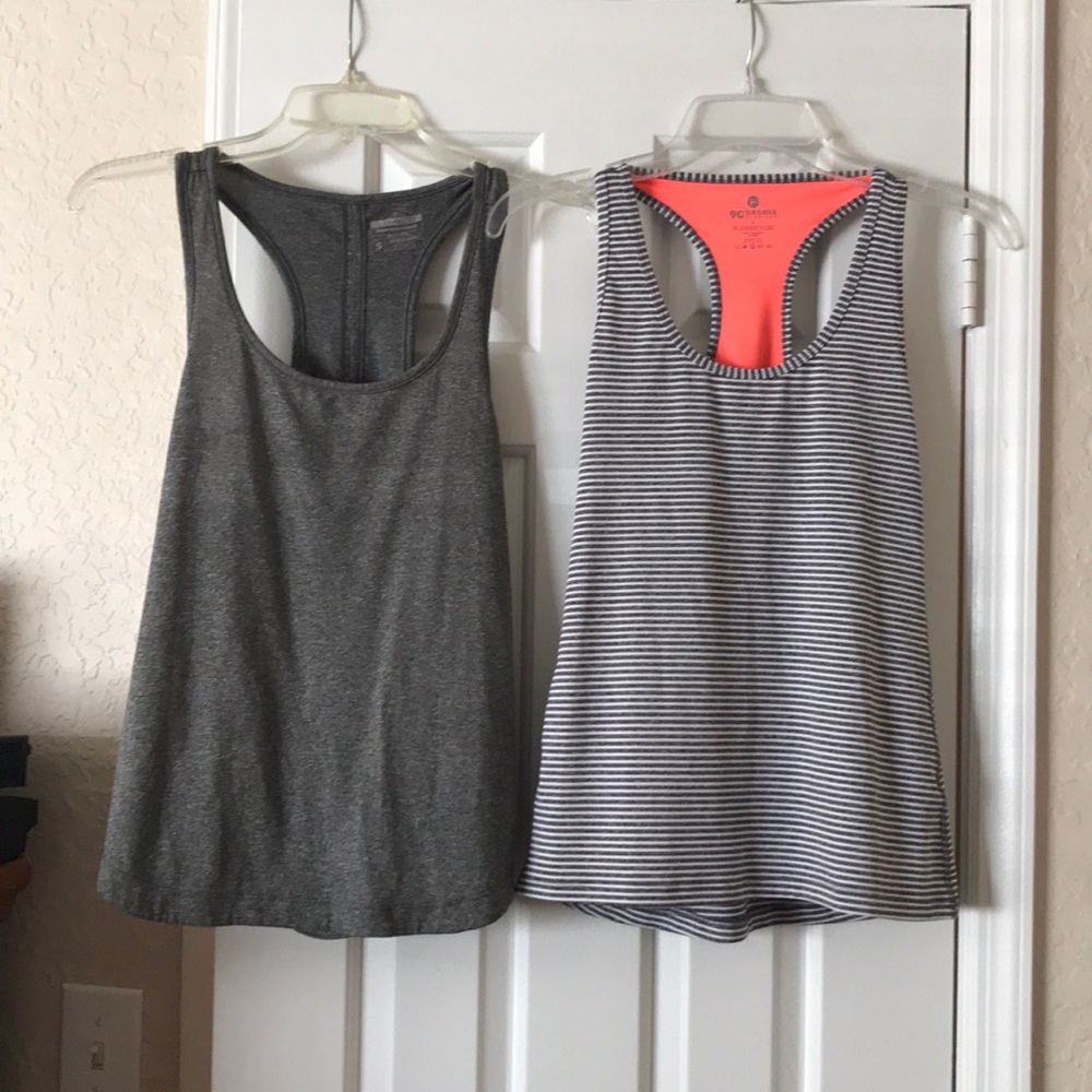2 womens workout tops both size small